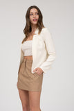Blazer de Manga Larga con Cuello Notch Elegante