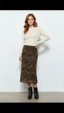 Falda midi animal print de leopardo con encaje – Valencia