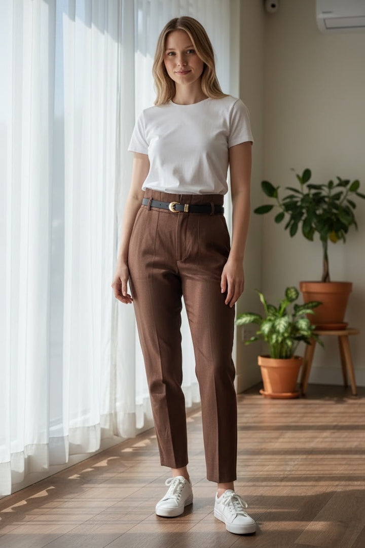 Pantalones de Vestir de Tiro Alto - Elegancia Boutique para Oficina y Eventos