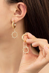 PENDIENTES DE ARO SOL CON strass