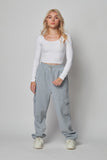 Pantalón Pants jogger gris tipo cargo