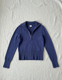 Suéter azul crew neck zipper
