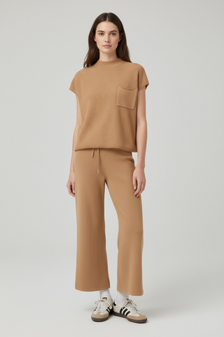 Set de Pantalón y Blusa de Punto Mujer | Conjunto Casual 2 Piezas