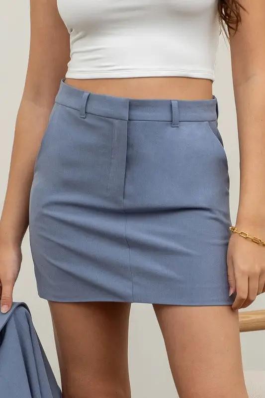Mini falda de vestir color azul claro by Yanet Collection
