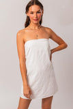 Vestido corto blanco strapless