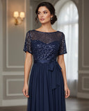 Vestido largo azul marino