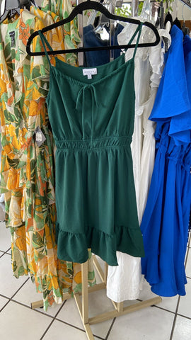 Vestido corto verde esmeralda
