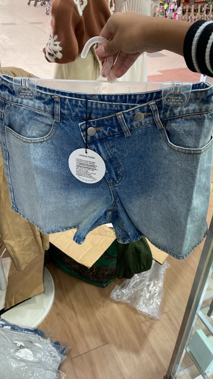 Short Mezclilla Azul Cruzado