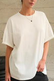 CAMISETA OVERSIZE DE ALGODÓN BLANCA MANGA CORTA