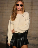 Vestido Tejido Beige con Estoperoles