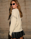 Vestido Tejido Beige con Estoperoles