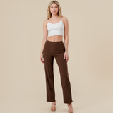 Pantalón Recto Plisado Tela Estilo Yoga – Straight Dress Pants Mujeres