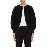 Sueter Cardigan Negro Aperlado