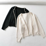 Sueter Cardigan Negro Aperlado