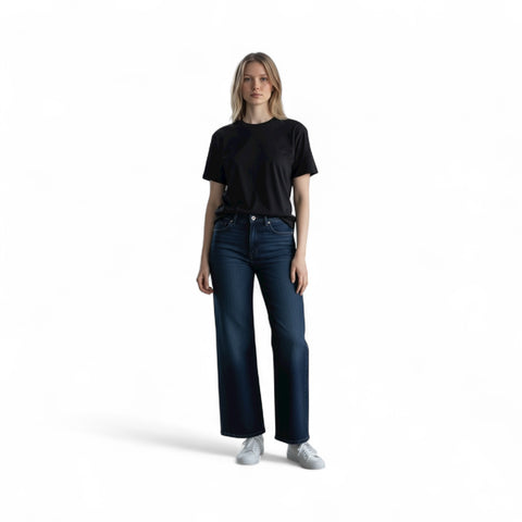 Jeans Pierna Ancha Denim Azul Oscuro