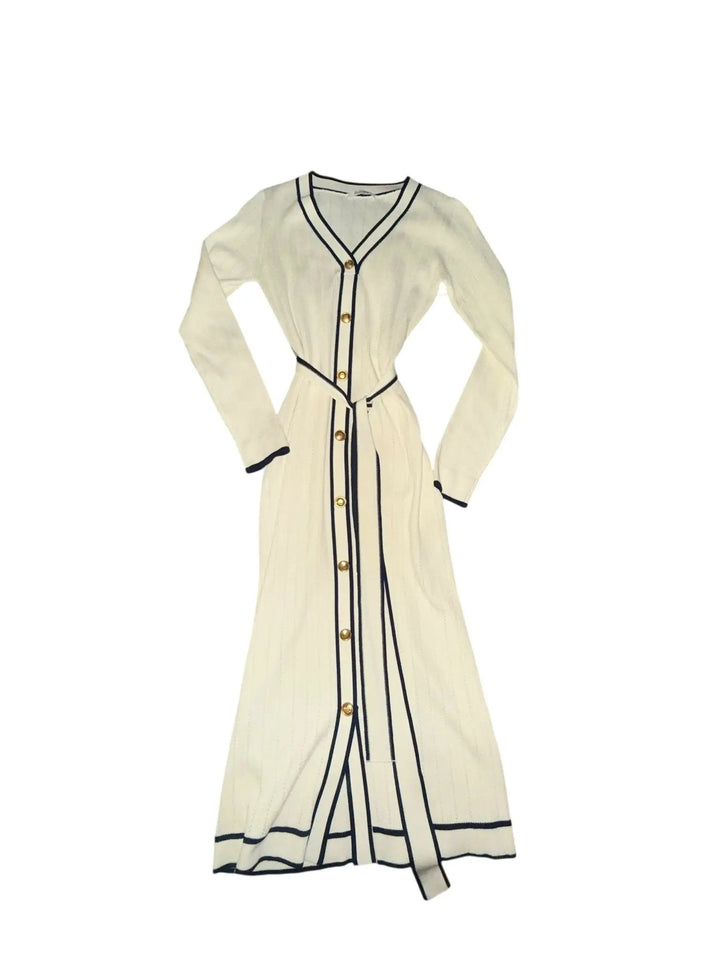 Vestido largo beige manga larga by Yanet Collective