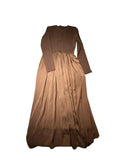 Vestido Maxi Falda Linea A Cafe Top Tejido Cafe