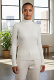 Suéter Cuello Alto Mujer | Suéter Básico de Punto Ajustado