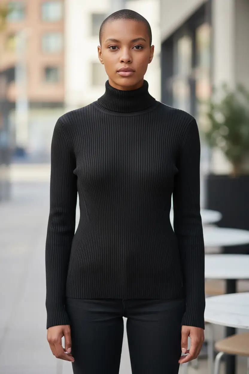 Suéter Cuello de Tortuga Mujer | Tejido Suave Manga Larga – Colores Mocha y Negro by Yanet Collective