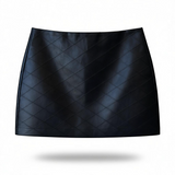 Mini falda negra piel con textura