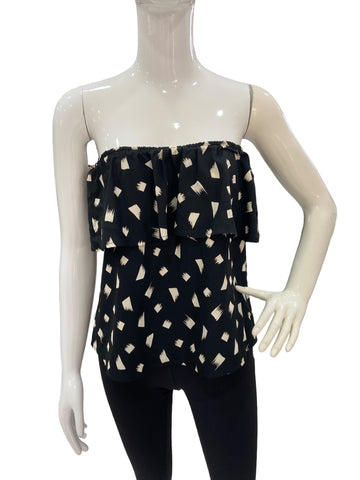 Blusa negra strapless