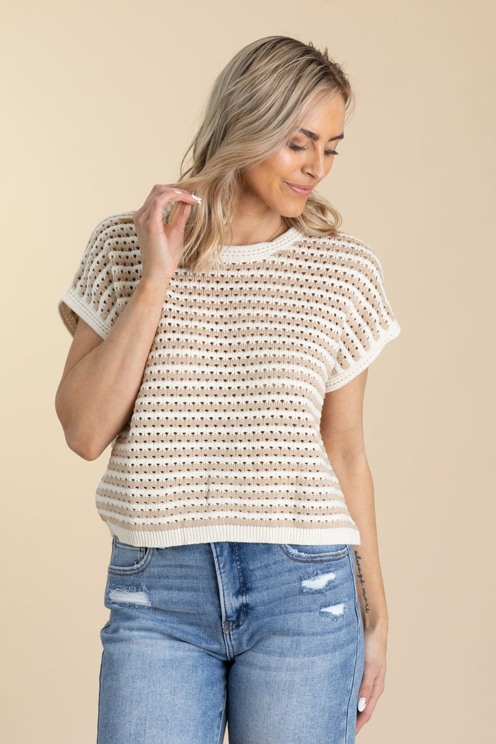 Top de tejido beige yellow