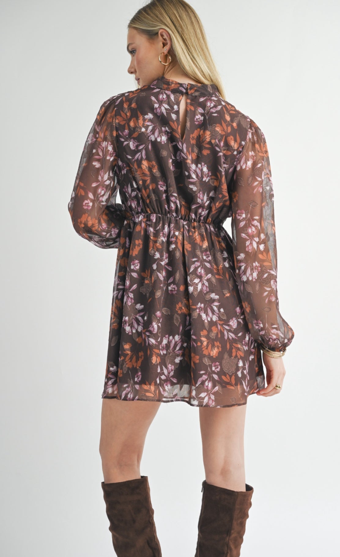 Vestido Cruzada de Flores en Tonos Tierra - Estilo Boutique