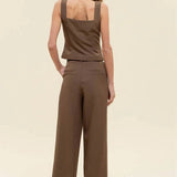 Chaleco de vestir Cafe Abotonado Sin Mangas