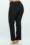 Pantalón Negro Mujer Corte Recto Bootcut Stretch Elegante Oficina