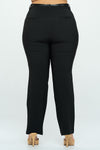 Pantalón Negro Mujer Corte Recto Bootcut Stretch Elegante Oficina