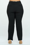 Pantalón Negro Mujer Corte Recto Bootcut Stretch Elegante Oficina