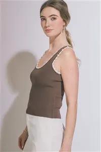Blusa sin Mangas con Perlas para Mujer | Outfit Coquette Aesthetic | Look Casual Elegante by Yanet Collective