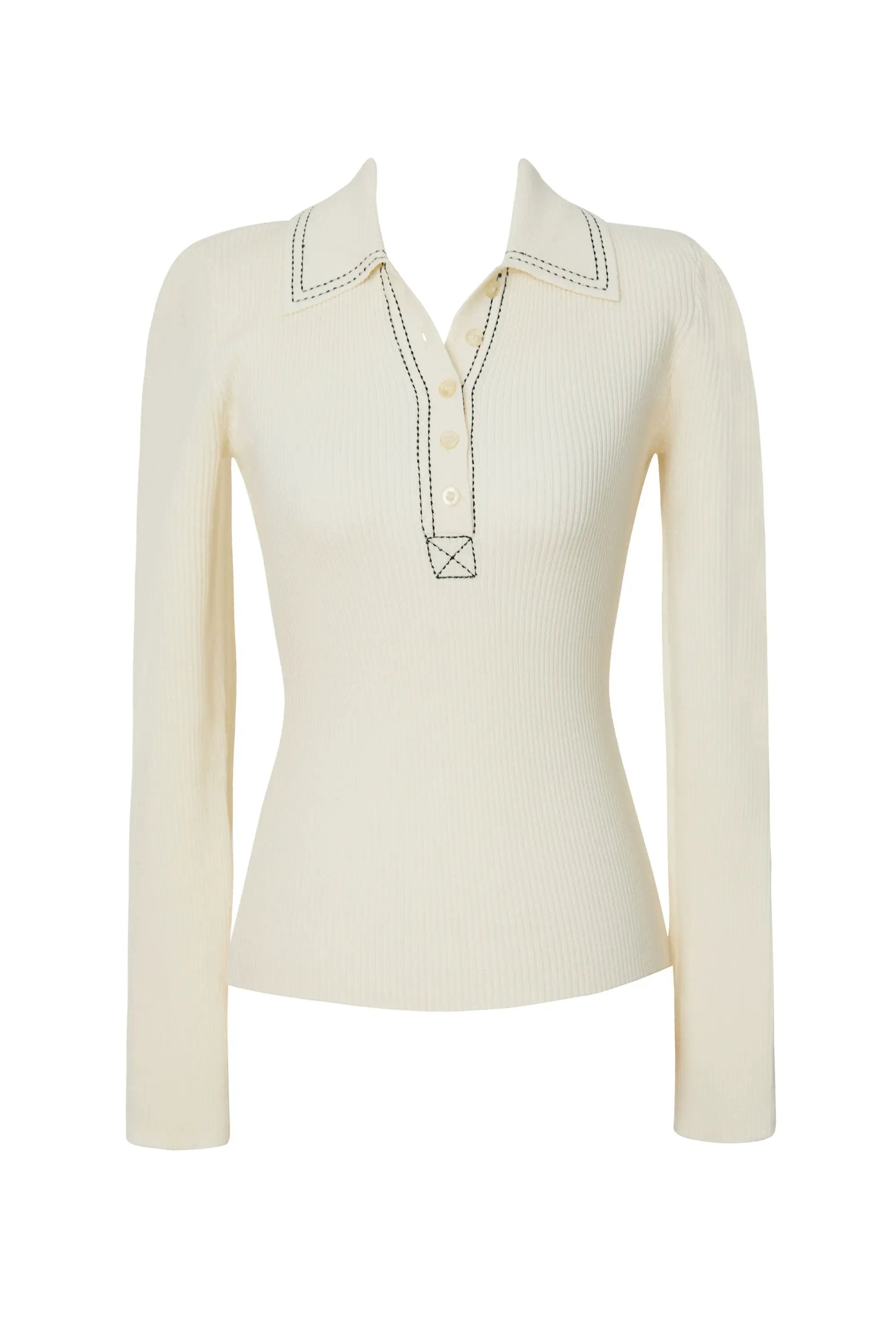 Blusa Tejido de Punto Beige Manga Larga by Yanet Collective