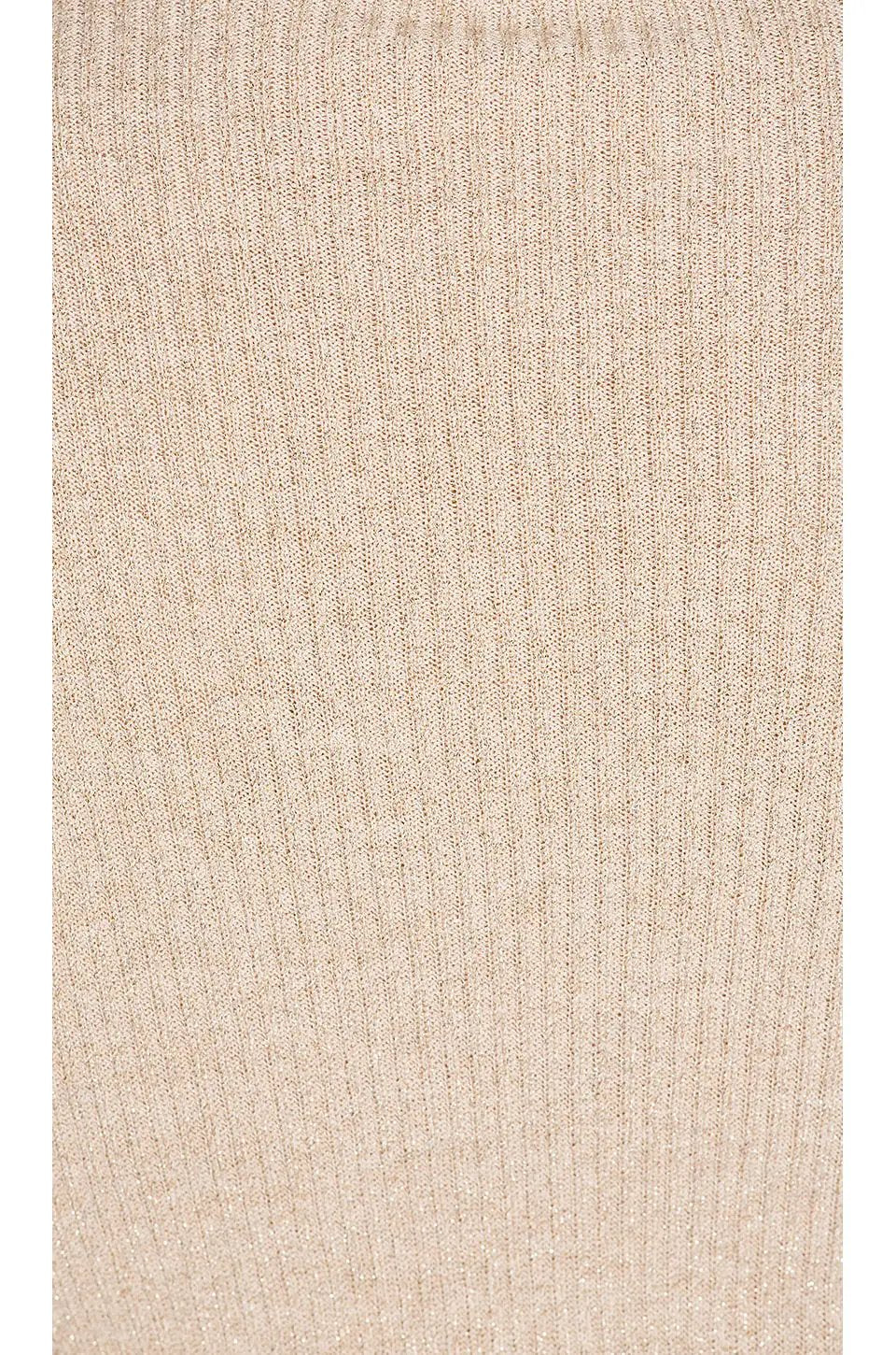 MAJORELLE Ruffle Detail Ribbed Long Sleeve Top – Mock Neck Knit Sweater Top - Sweater