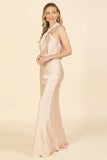 Vestido largo beige champagne