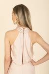 Vestido largo beige champagne