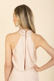 Vestido largo beige champagne