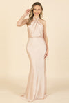 Vestido largo beige champagne