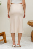 Falda Midi de Satin con Abertura Lateral