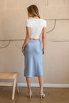 Falda Midi de Satin con Abertura Lateral