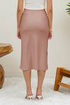 Falda Midi de Satin con Abertura Lateral