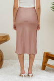Falda Midi de Satin con Abertura Lateral
