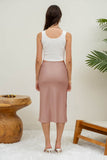 Falda Midi de Satin con Abertura Lateral