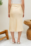 Falda Midi de Satin con Abertura Lateral