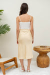 Falda Midi de Satin con Abertura Lateral