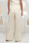 Pantalones de Vestir Plisados de Cintura Alta Blancos Textura Plisse