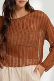 Sueter de Punto de Crochet Transparente