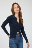 Blusa de Punto Suéter para Mujer con Cuello y Botones - Manga Larga, Color [Color], Estilo Casual Chic