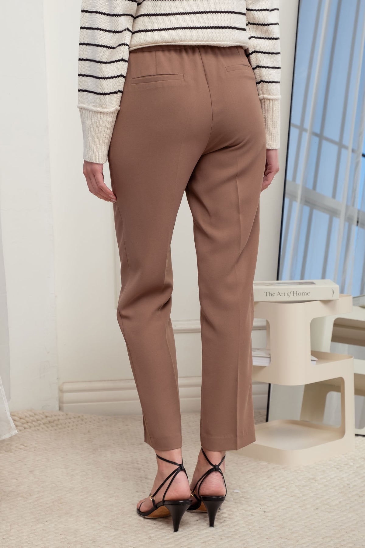 Pantalones de Vestir Rectos con Cintura Elástica - Estilo Boutique