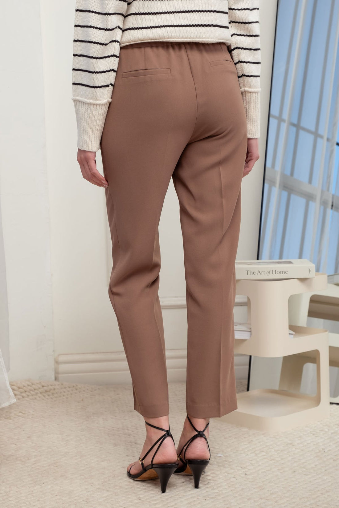 Pantalones de Vestir Rectos con Cintura Elástica - Estilo Boutique